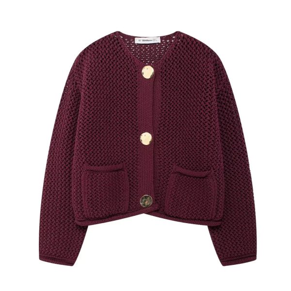 Women's Button Up Loose Knitted Fashion Designer Cardigans - Image 11