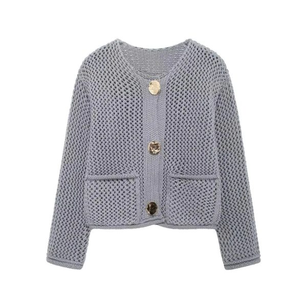 Women's Button Up Loose Knitted Fashion Designer Cardigans - Image 12