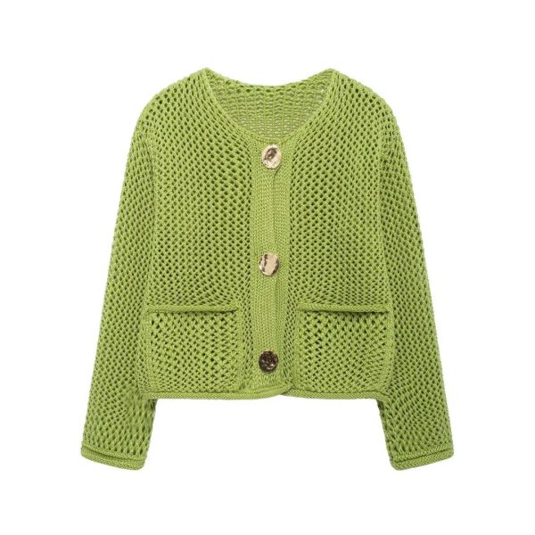 Women's Button Up Loose Knitted Fashion Designer Cardigans - Image 14