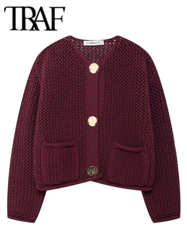 Women's Button Up Loose Knitted Fashion Designer Cardigans