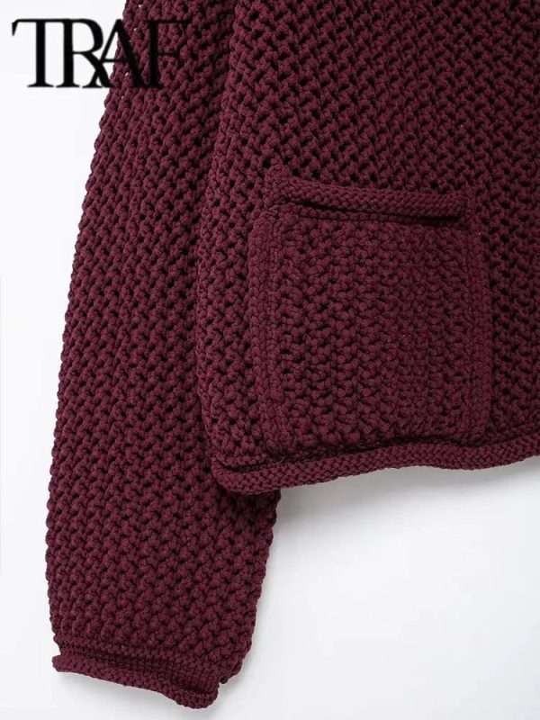 Women's Button Up Loose Knitted Fashion Designer Cardigans - Image 7