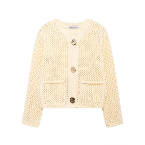 Women's Button Up Loose Knitted Fashion Designer Cardigans - Image 8