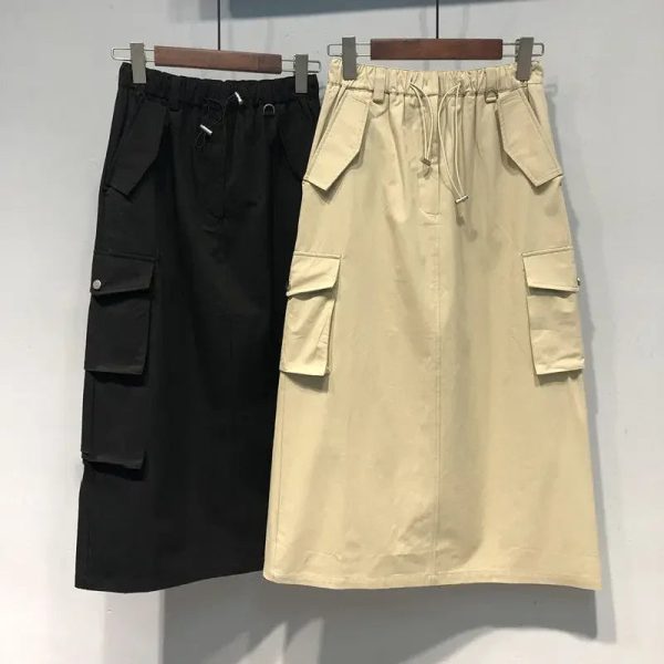Women's Cargo Fashion Designer High Waist Midi Skirts (Plus Size) - Image 2