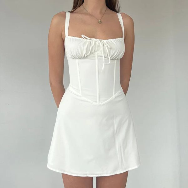 Women's Corset Fashion Designer Spaghetti Mini Dresses (Short) - Image 4