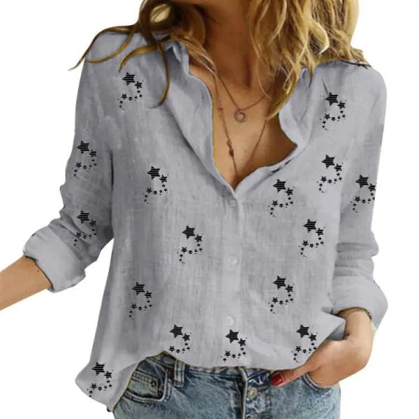Women's Cotton Fashion Designer Shirt 5XL Linen Long-Sleeve Tops (Plus Size) - Image 15