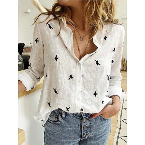 Women's Cotton Fashion Designer Shirt 5XL Linen Long-Sleeve Tops (Plus Size) - Image 16
