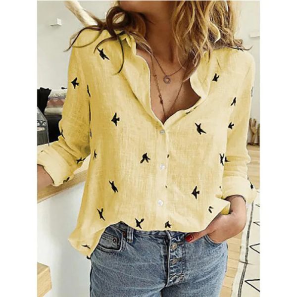 Women's Cotton Fashion Designer Shirt 5XL Linen Long-Sleeve Tops (Plus Size) - Image 20