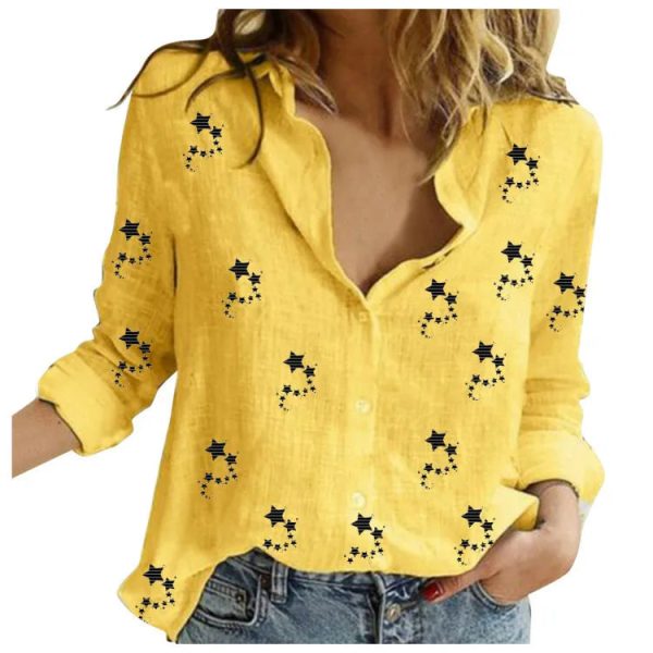 Women's Cotton Fashion Designer Shirt 5XL Linen Long-Sleeve Tops (Plus Size) - Image 22