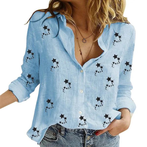 Women's Cotton Fashion Designer Shirt 5XL Linen Long-Sleeve Tops (Plus Size) - Image 24