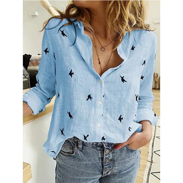 Women's Cotton Fashion Designer Shirt 5XL Linen Long-Sleeve Tops (Plus Size) - Image 26