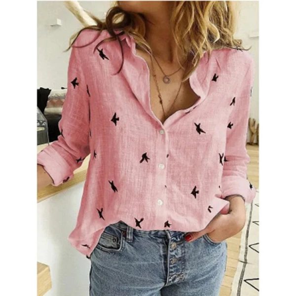 Women's Cotton Fashion Designer Shirt 5XL Linen Long-Sleeve Tops (Plus Size) - Image 30