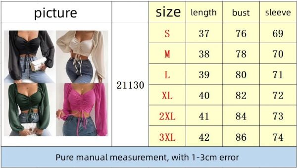 Women's Draw String Fashion Designer Corset Long-Sleeve Tops - Image 5