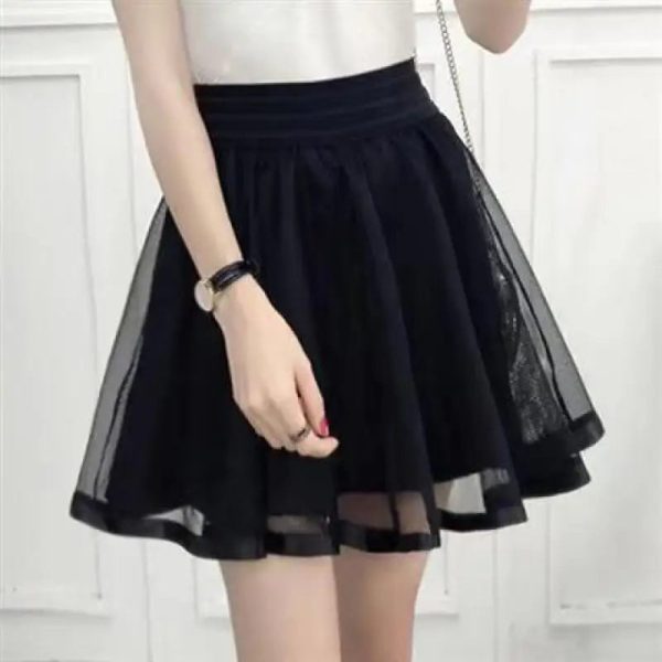 Women's Fashion Designer Mesh Overlay Mini Skirts (Short) - Image 2
