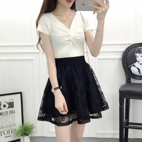 Women's Fashion Designer Mesh Overlay Mini Skirts (Short) - Image 5