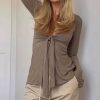 Women's Grunge Bow Tied Fashion Designer Long-Sleeve Tops - Image 6