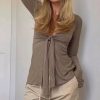 Women's Grunge Bow Tied Fashion Designer Long-Sleeve Tops - Image 9