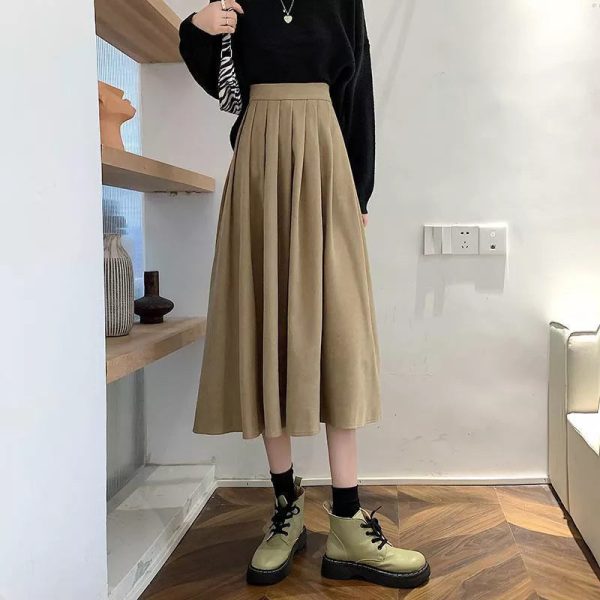 Women's High Waist Pleated Fashion Designer Skirts (Midi) - Image 10