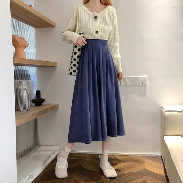 Women's High Waist Pleated Fashion Designer Skirts (Midi) - Image 16