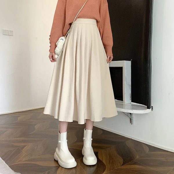 Women's High Waist Pleated Fashion Designer Skirts (Midi) - Image 2