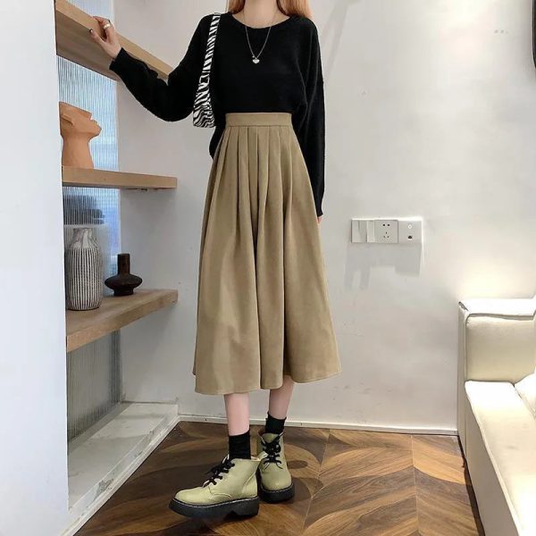 Women's High Waist Pleated Fashion Designer Skirts (Midi) - Image 21