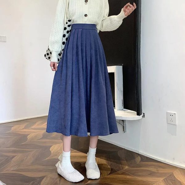 Women's High Waist Pleated Fashion Designer Skirts (Midi) - Image 22