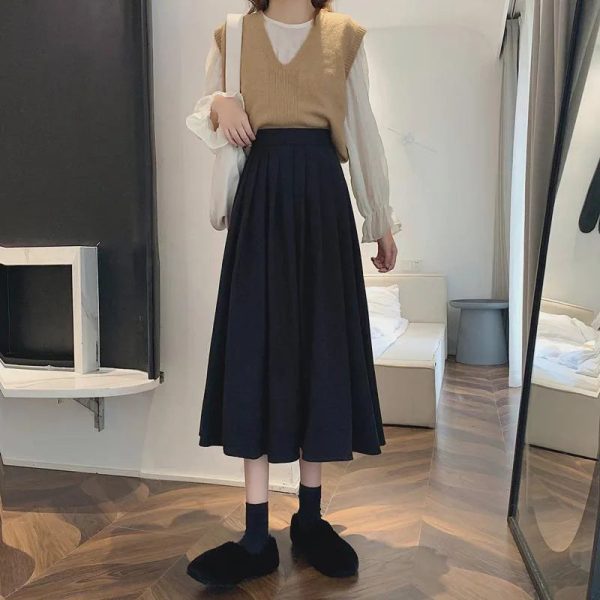 Women's High Waist Pleated Fashion Designer Skirts (Midi) - Image 23