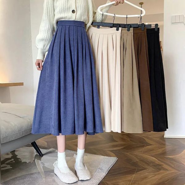 Women's High Waist Pleated Fashion Designer Skirts (Midi) - Image 24