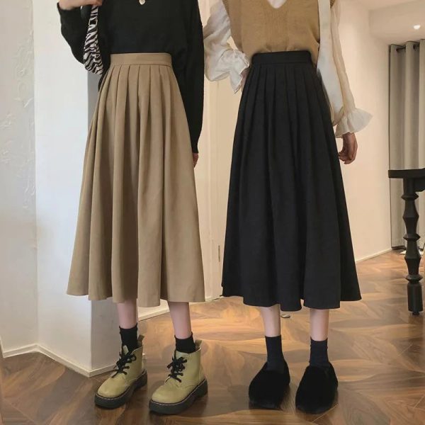Women's High Waist Pleated Fashion Designer Skirts (Midi) - Image 27