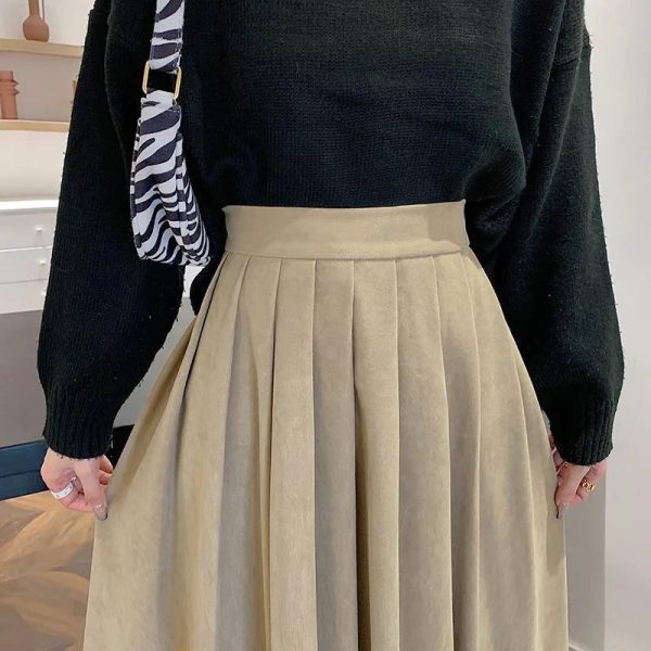 Women's High Waist Pleated Fashion Designer Skirts (Midi) - Image 28
