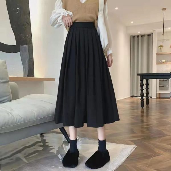 Women's High Waist Pleated Fashion Designer Skirts (Midi) - Image 4