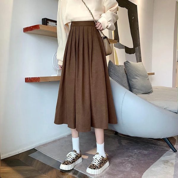 Women's High Waist Pleated Fashion Designer Skirts (Midi) - Image 5