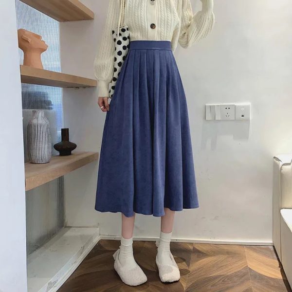 Women's High Waist Pleated Fashion Designer Skirts (Midi) - Image 7