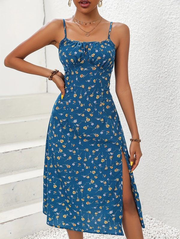 Women's Polka Dot Spaghetti Corset Fashion Designer Dresses (Midi) - Image 6