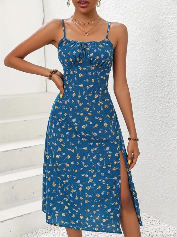 Women's Polka Dot Spaghetti Corset Fashion Designer Dresses (Midi) - Image 8