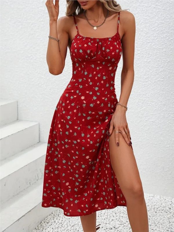 Women's Polka Dot Spaghetti Corset Fashion Designer Dresses (Midi) - Image 9