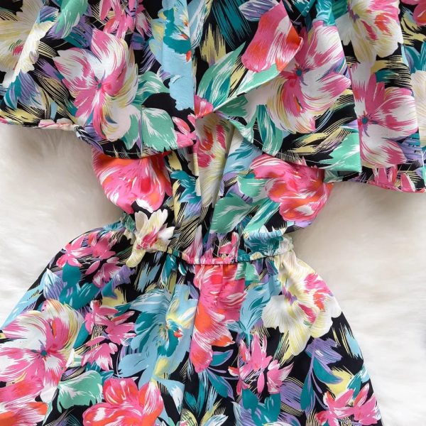 Women's Rompers Off Shoulder Floral Fashion Designer Jumpsuits - Image 11