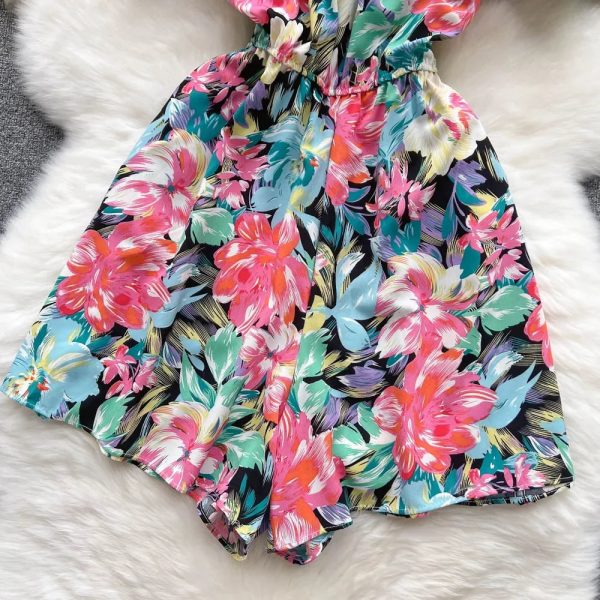 Women's Rompers Off Shoulder Floral Fashion Designer Jumpsuits - Image 4