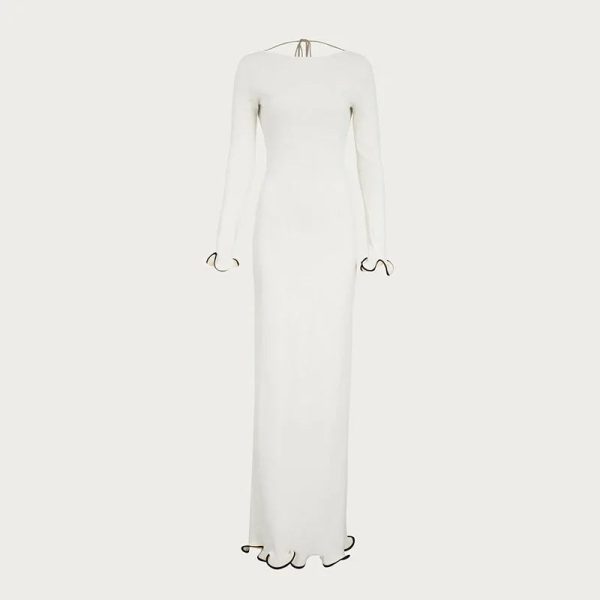 Women's Ruffled Trim Fashion Designer Bodycon Mini Dresses (Short) - Image 8