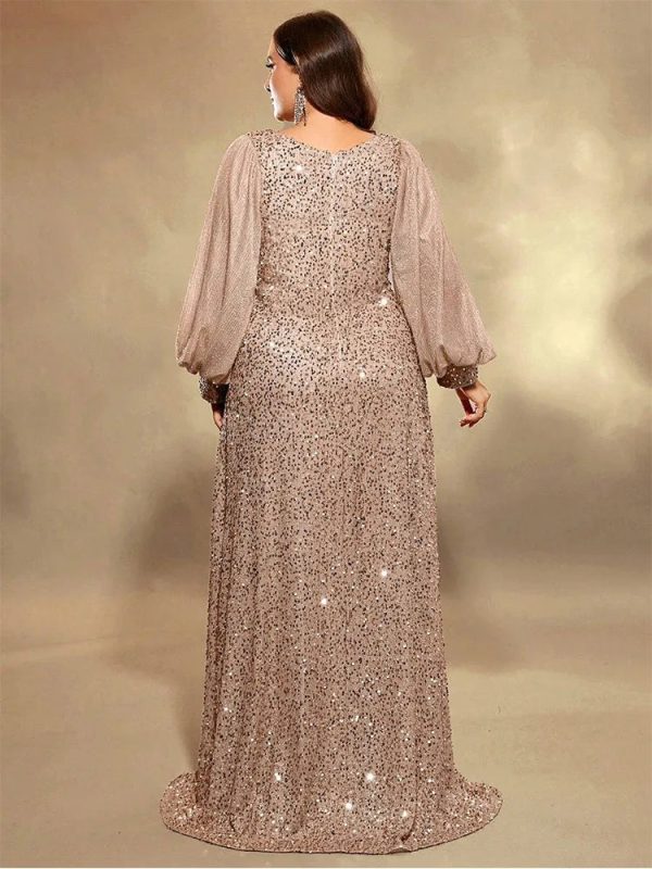 Women's Sequin Evening L-7XL Fashion Designer Long Dresses (Plus Size) - Image 4