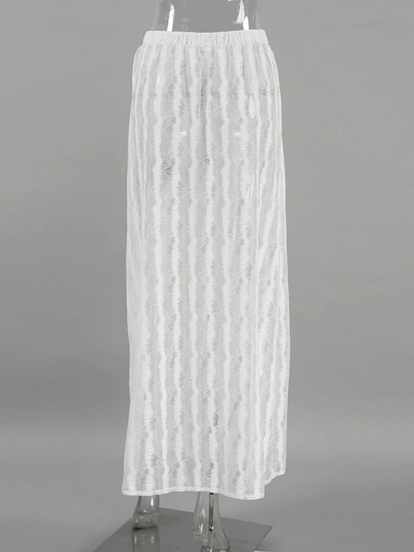 Women's Transparent Lace Fashion Designer A-Line Skirts (Long) - Image 10